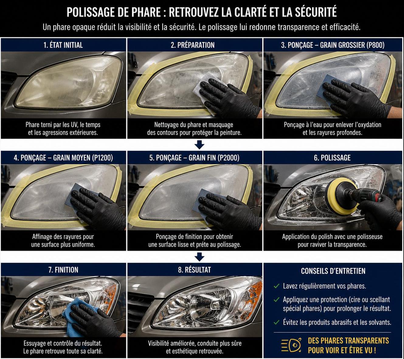 découvrez comment rénover facilement un phare de voiture pour améliorer la visibilité et assurer votre sécurité sur la route grâce à nos conseils pratiques et efficaces.
